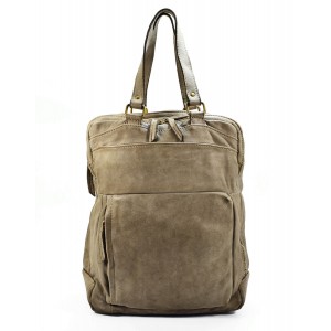 03■ Groß Unisex Handtasche mit rucksackfunktion aus weichem Leder - Schwarz, Braun und Beige